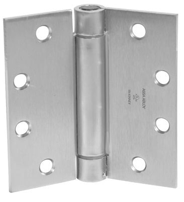 Standard Weight 4 1/2" x 4" Brushed Chrome Self Closing Spring Hinge